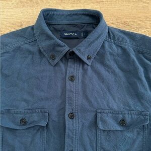 Nautica Overshirt Navy Blue Size Large